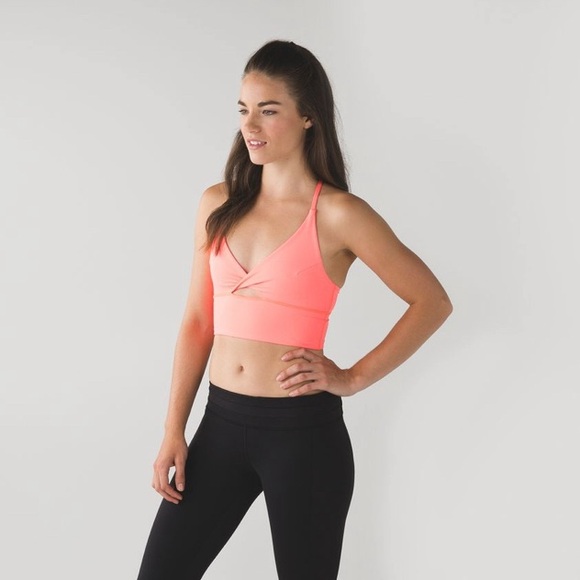 RARE Lululemon Twist Bra Long Line in Grapefruit | Size 2 - Picture 4 of 7